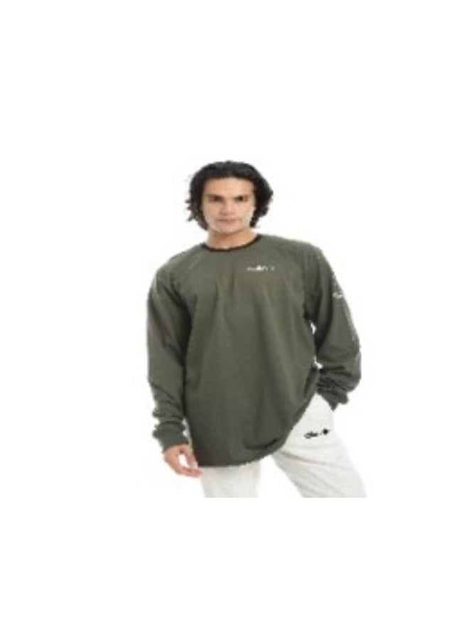 Men’s Olive Green Long-Sleeve T-Shirt